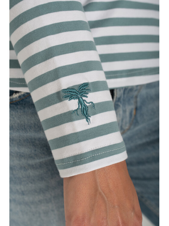MANDRAGORA MANDRAGORA Blusa fit paski Verde Regular Fit