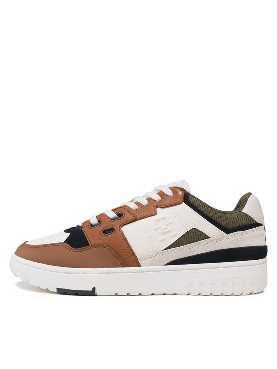 Tommy Hilfiger Tommy Hilfiger Sneakersy Th Basket Better Ii Lth Mix FM0FM04794 Brązowy