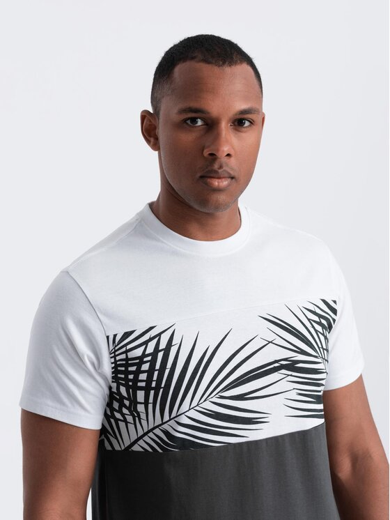 Ombre Ombre T-Shirt S2043 Szary Regular Fit