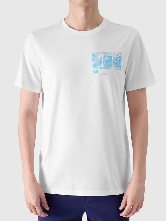 4F 4F T-Shirt 4FRSS24TTSHM2106-10S Biały Regular Fit