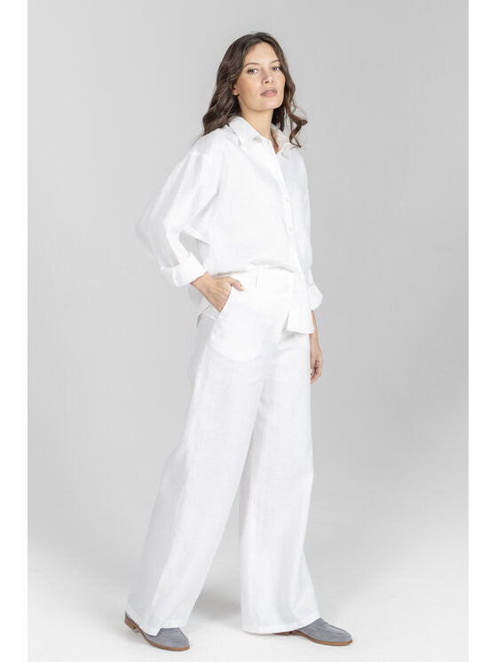 Deni Cler Milano Deni Cler Milano Koszula W-DC-1406-F2-C8-10-1 Biały Loose Fit