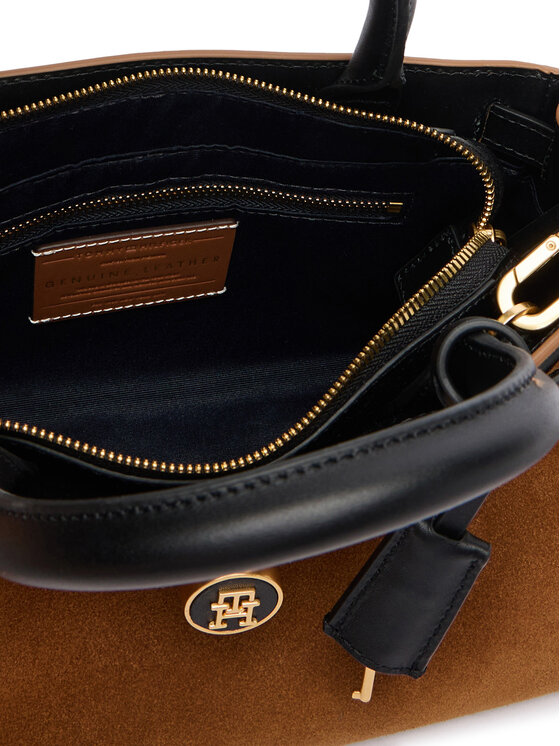 Tommy Hilfiger Tommy Hilfiger Handtasche American Icon Mini Tote Suede Le AW0AW18202 Hellbraun