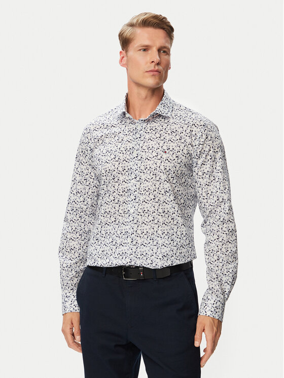 Tommy Hilfiger Cămașă MW0MW43753 Alb Slim Fit