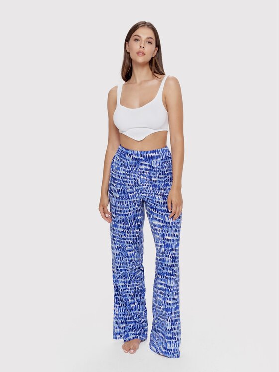 Dress Point Dress Point Spodnie materiałowe Blue Lagoon Trousers Niebieski Wide Leg