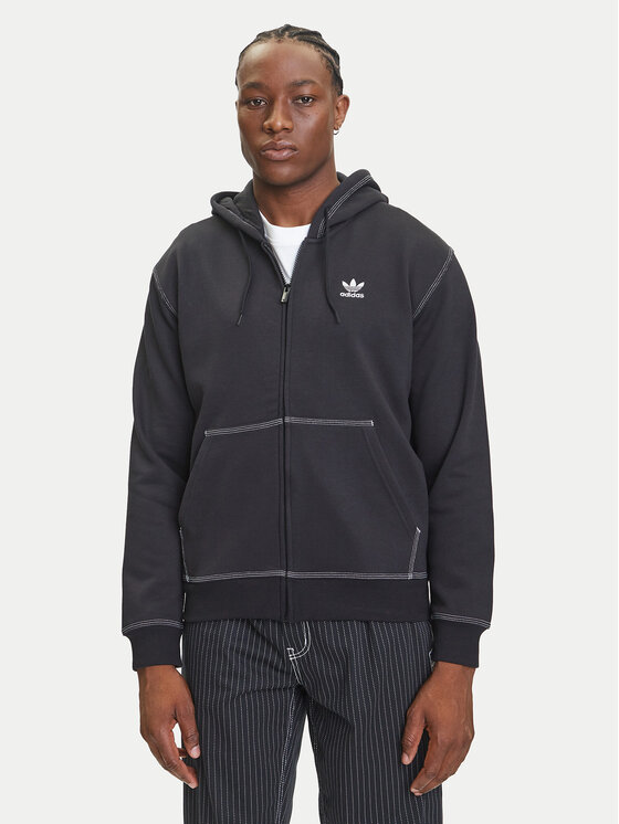 adidas adidas Mikina Essentials Trefoil JW0969 Černá Regular Fit