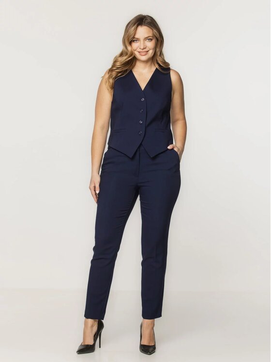 Willsoor Willsoor Kamizelka 67914 Granatowy Slim Fit