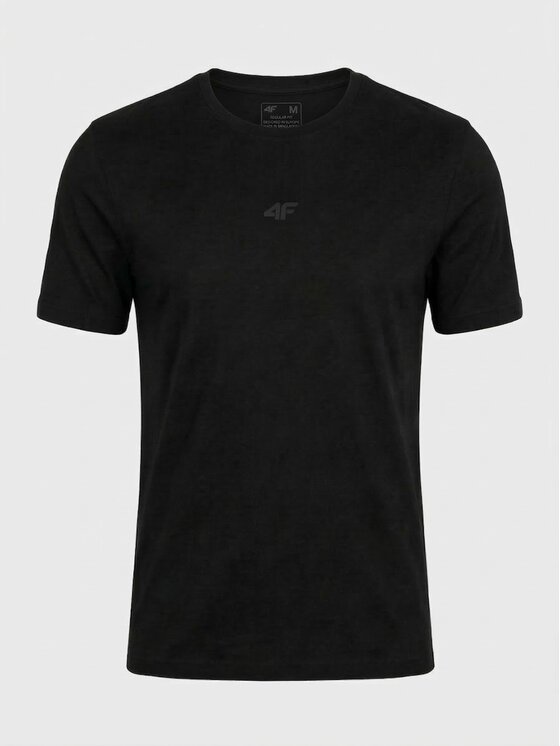 4F 4F T-Shirt 4FWSS26TTSHM3947-020S Czarny Regular Fit