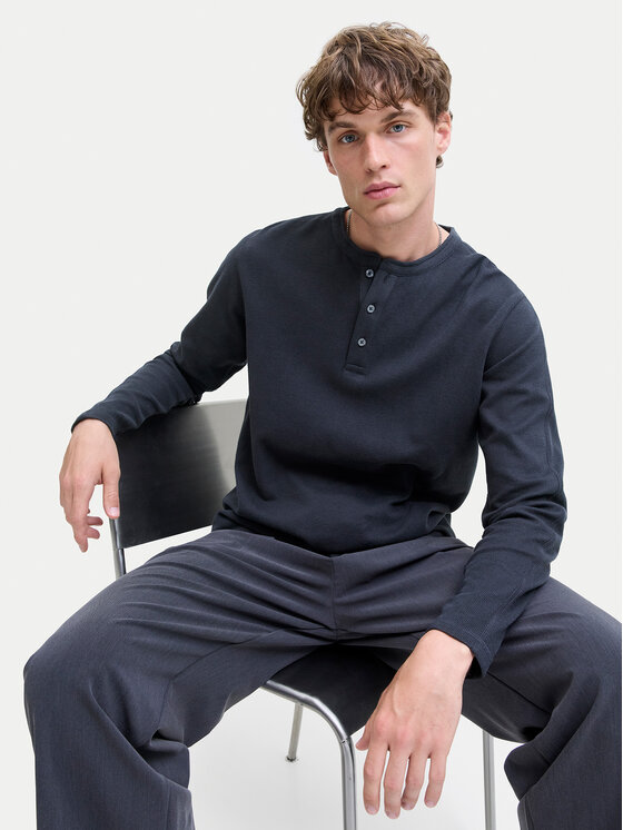 Jack & Jones Jack & Jones S dlhými rukávmi Blutyrell 12266583 Tmavomodrá Regular Fit