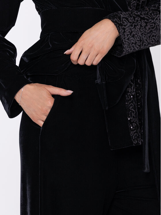LIDIA KALITA LIDIA KALITA Spodnie materiałowe Serge Czarny Wide Leg