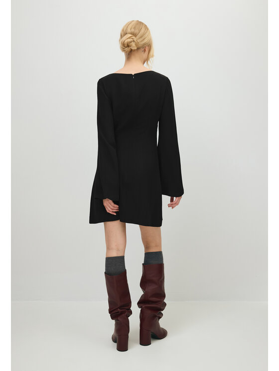 BIZUU BIZUU Sukienka koktajlowa THESSA MINI A-LINE Czarny Standard Fit