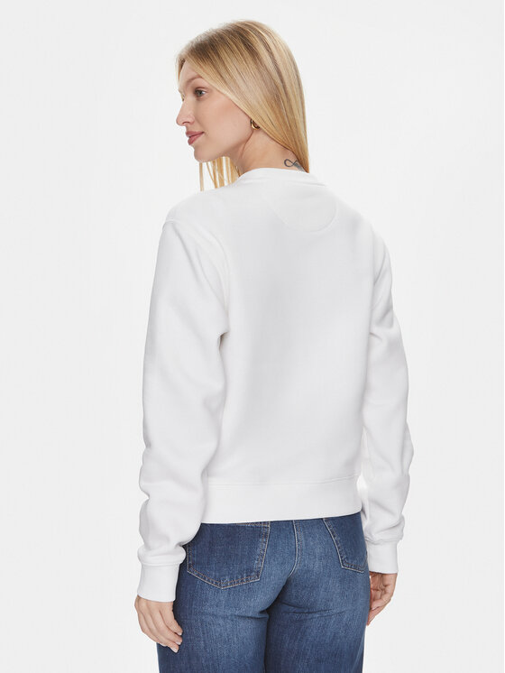 Guess Guess Felpa Cn Stones Logo W4RQ14 KB681 Bianco Relaxed Fit