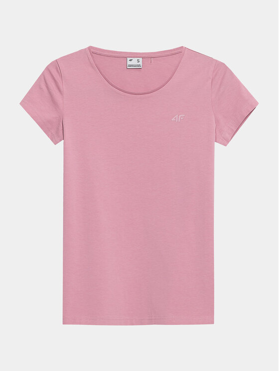 4F 4F T-Shirt 4FAW23TTSHF0906 Rosa Slim Fit
