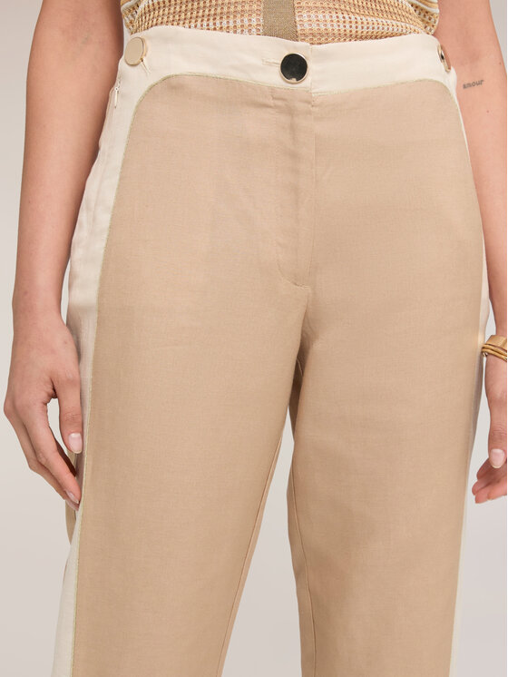 Motivi Motivi Pantaloni di tessuto P097Q004557N0R2 Crema Regular Fit