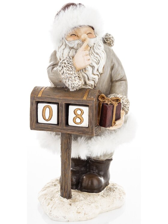 MIAhome MIAhome Figurka świąteczna Święty Mikołaj SEDUTA-2 Szary