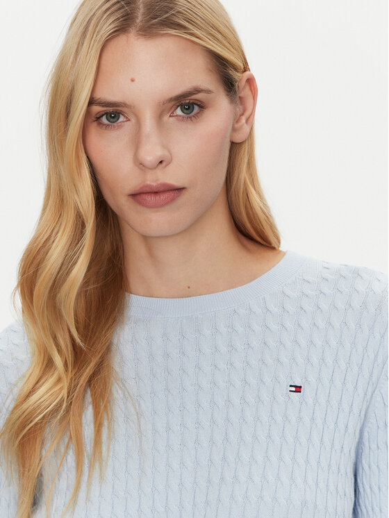 Tommy Hilfiger Tommy Hilfiger Pullover WW0WW44993 Himmelblau Regular Fit