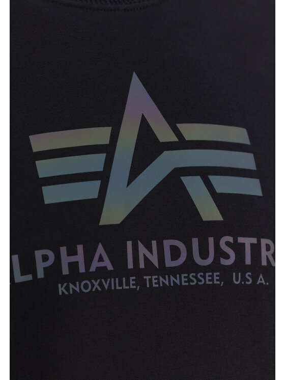 Alpha Industries Alpha Industries Bluza Basic Rainbow Reflective Print Sweatshirt Czarny Regular Fit