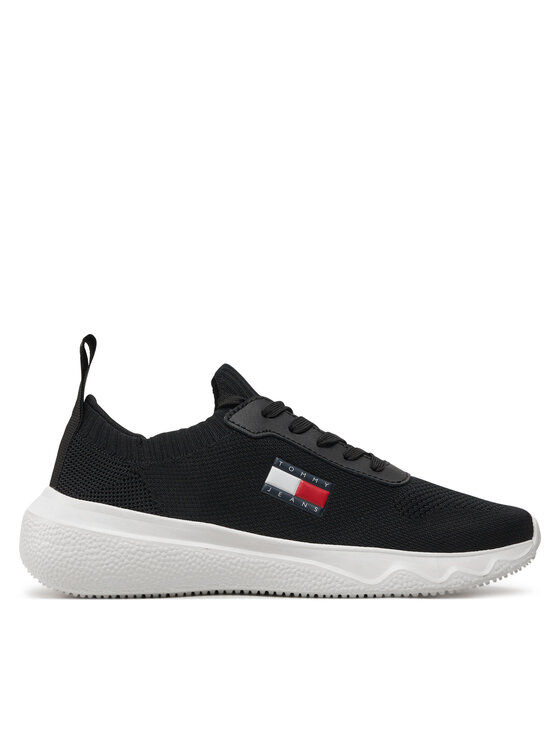 Tommy Jeans Tommy Jeans Laisvalaikio batai Tjw Knit Runner EN0EN02564 Juoda