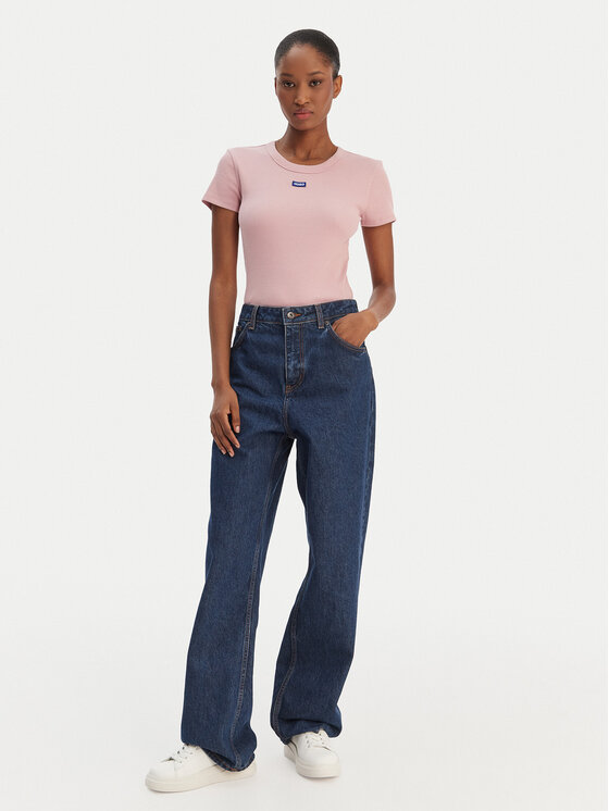 HUGO HUGO Tricou Easy 50523924 Roz deschis Slim Fit