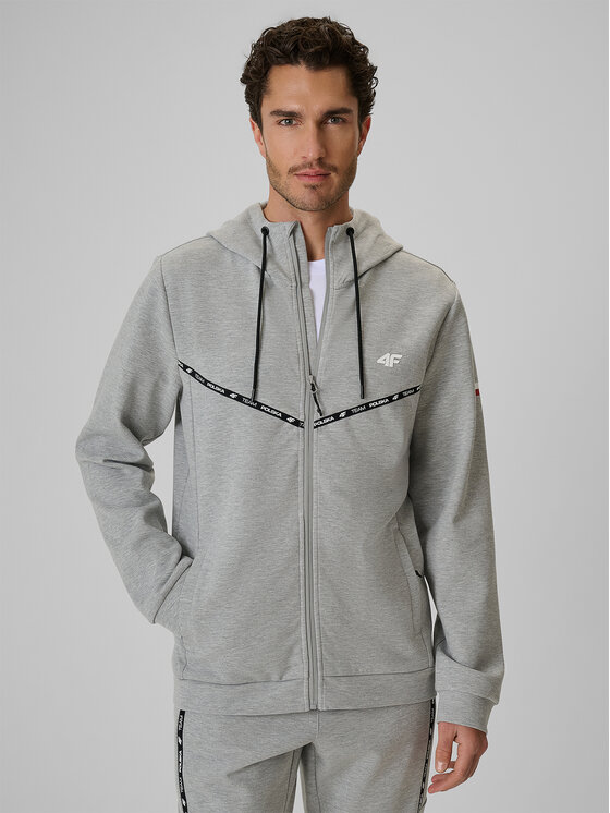 4F 4F Bluza STREFA KIBICA Szary jasny Regular Fit