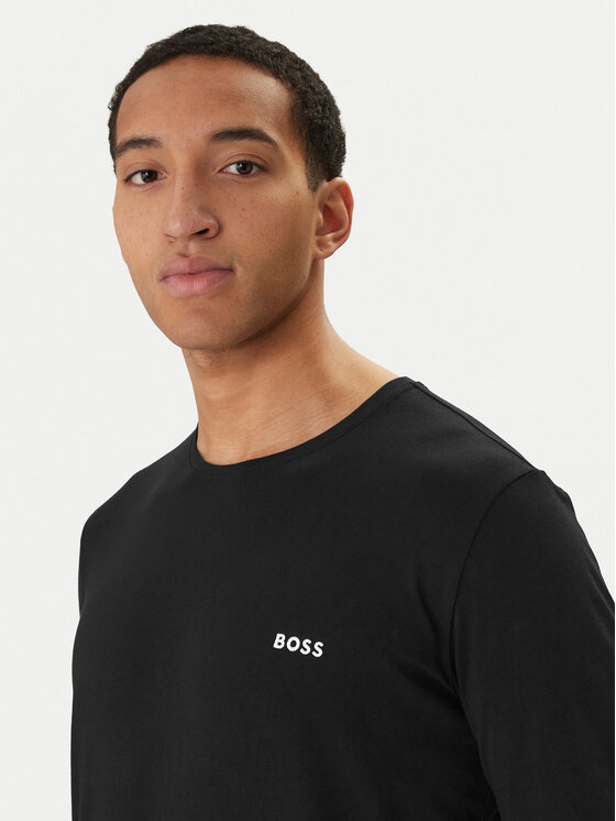 BOSS BOSS Majica z dolgimi rokavi Mix&Match 50515389 Črna Regular Fit