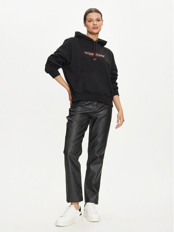 Guess Jeans Guess Jeans Pulóver W4YQ15 KC811 Fekete Regular Fit