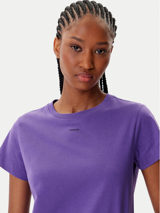 PINKO PINKO T-Shirt Basico 100373 A2RE Μωβ Regular Fit