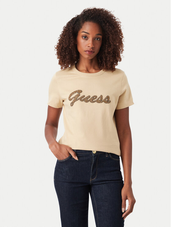 Guess Guess T-Shirt W6YI29 K4348 Béžová Regular Fit