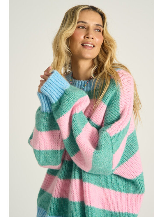 NAOKO NAOKO Sweter Cozy Bubble Zielony Regular Fit
