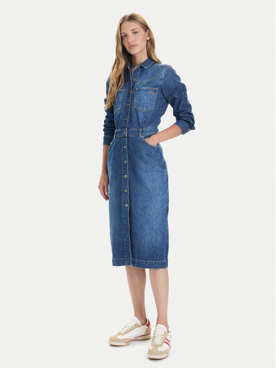 Mustang Mustang Džinsinė suknelė Emma 1016939 Mėlyna Slim Fit