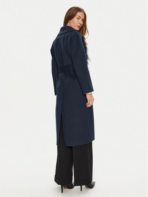 TWINSET TWINSET Palton de lână 242TP2065 Bleumarin Regular Fit