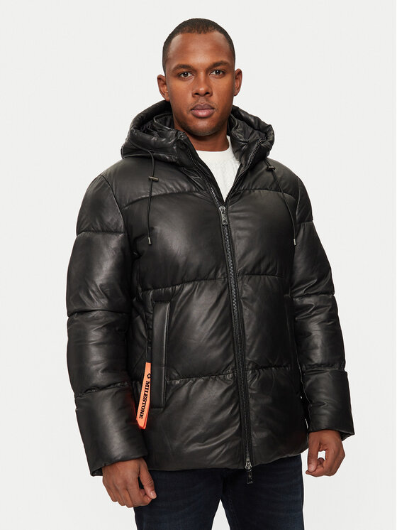 Milestone Veste en cuir Patrick 43104021080 Noir Regular Fit