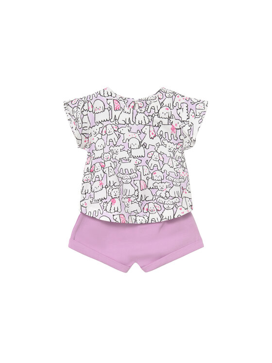 Mayoral Mayoral Completo 2 T-shirt e pantaloncini 1641 Rosa Regular Fit