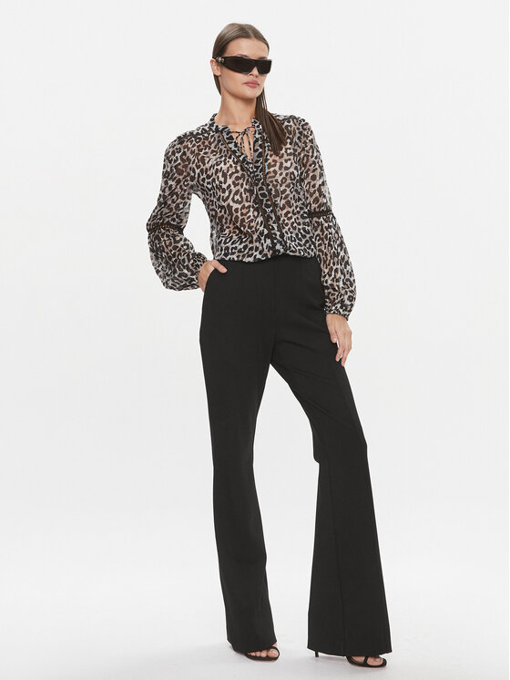 Guess Guess Kalhoty z materiálu W4RB28 KBJP2 Černá Boot Fit