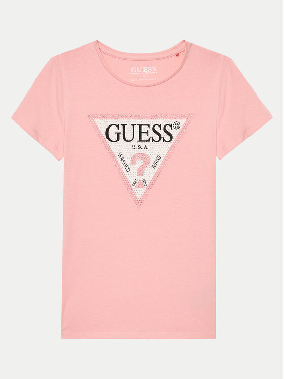 Guess Guess Тишърт J2YI51 K6YW1 Розов Regular Fit