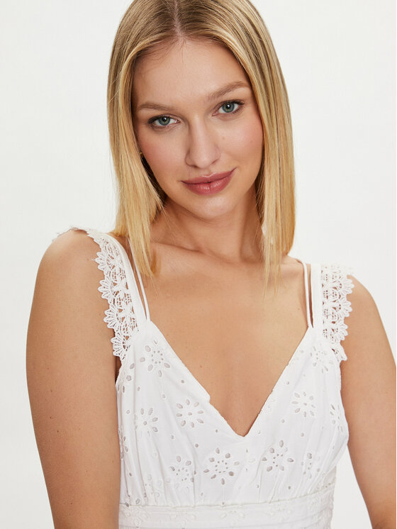 Guess Guess Vasarinė suknelė Sl Palma Long W4GK46 WG571 Balta Regular Fit