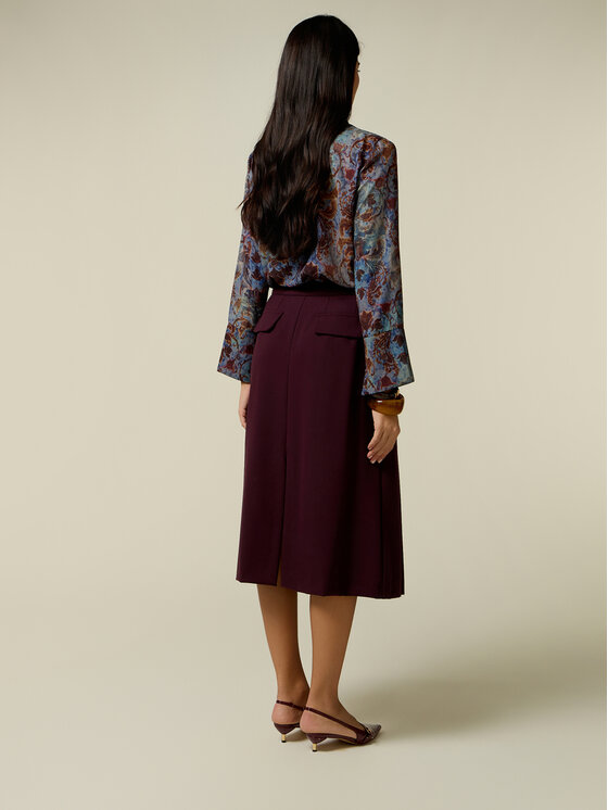 Oltre Oltre Spódnica midi 1032R001592N036 Bordowy Regular Fit
