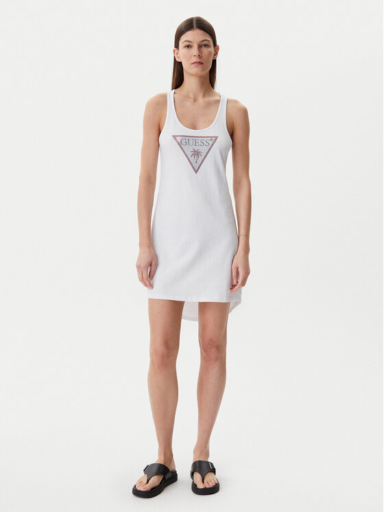 Guess Guess Sukienka letnia E5GP01 I3Z14 Biały Regular Fit