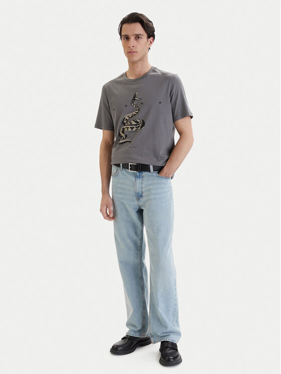 HUGO HUGO T-Shirt Discorb 50557672 Szary Regular Fit