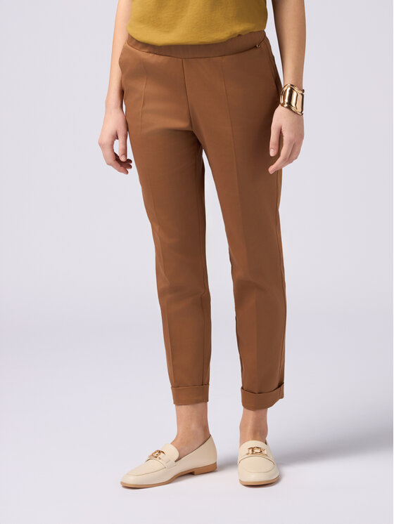 Oltre Oltre Pantaloni di tessuto P788R208345N022 Marrone Baggy Fit