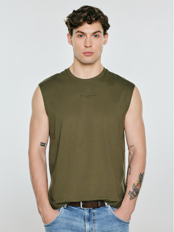 BIG STAR BIG STAR Tank top IRRER Zielony Comfort Fit