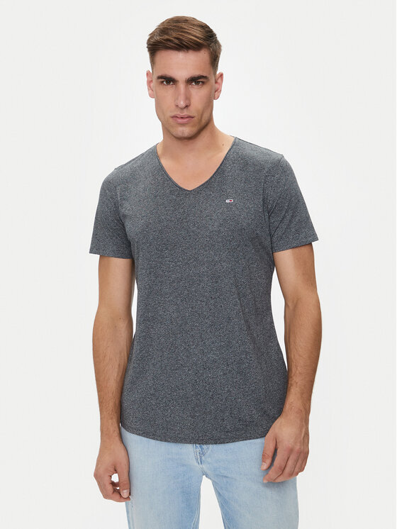 Tommy Jeans T-krekls Jaspe DM0DM09587 Pelēks Slim Fit