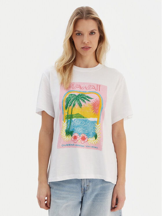 Roxy Roxy T-Shirt ERJZT05899 Bílá Regular Fit
