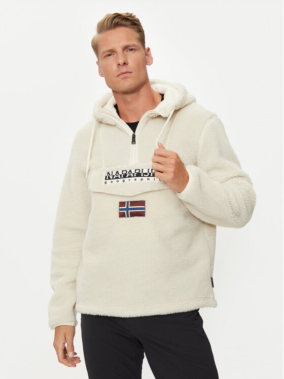 Napapijri Felpa di pile T Burgee NP0A4I5D Beige Regular Fit Modivo
