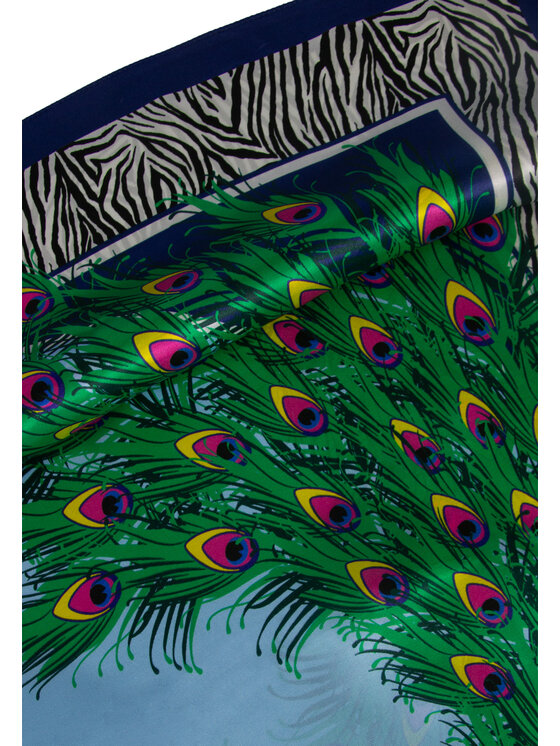 ALLORA BE UNIQUE ALLORA BE UNIQUE Foulard 100% jedwab w pawie oczka Blu scuro