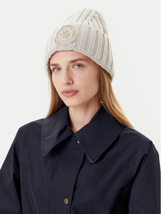 Tommy Hilfiger Czapka Th Crest Fluffy AW0AW18210 Écru