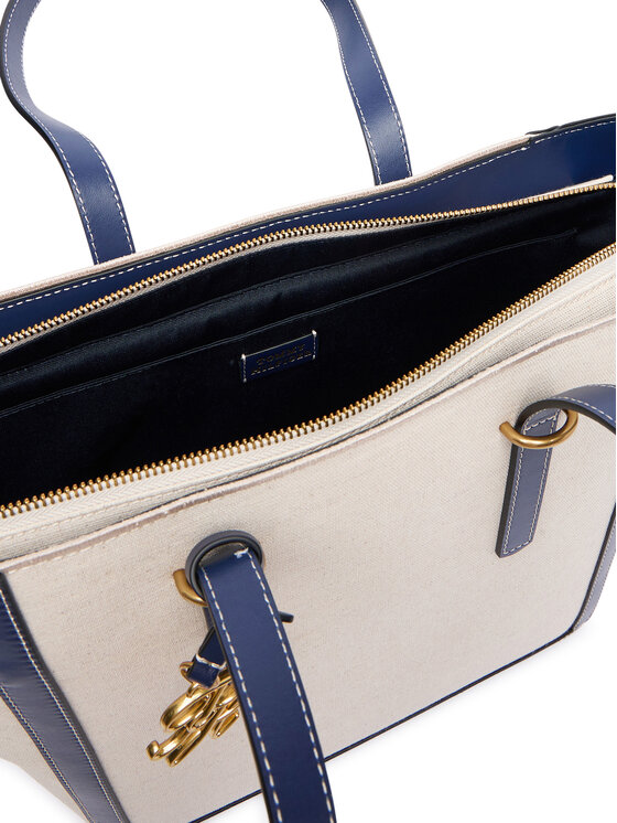 Tommy Hilfiger Tommy Hilfiger Дамска чанта Th Script Tote Canvas AW0AW18829 Кремав