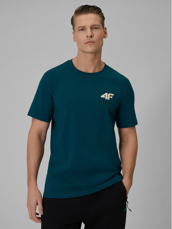 4F 4F T-Shirt COMMERCIAL 12 Turkusowy Regular Fit