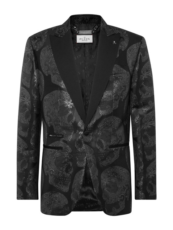 PHILIPP PLEIN PHILIPP PLEIN Marynarka 26103 Czarny Fitted Fit