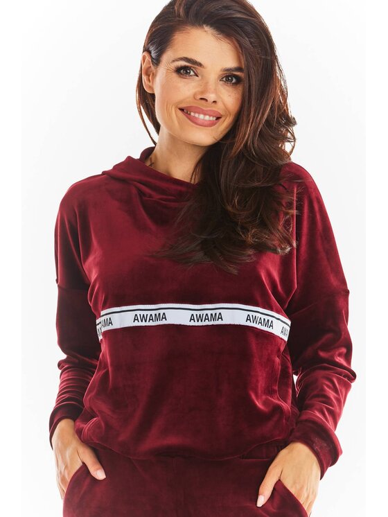 Awama Awama Bluza A371 Bordowy Basic Fit