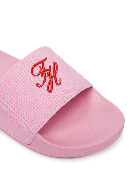 Tommy Hilfiger Tommy Hilfiger Nazouváky Th Script Pool Slide FW0FW09286 Růžová